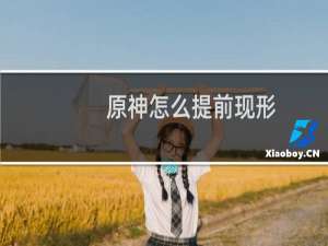 原神怎么提前现形