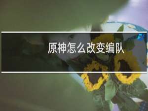 原神怎么改变编队