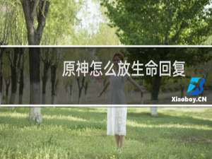 原神怎么放生命回复