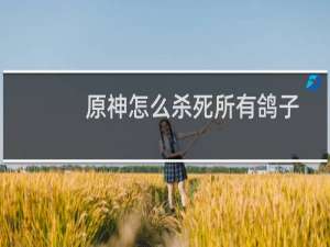 原神怎么杀死所有鸽子