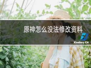 原神怎么没法修改资料