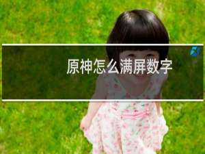 原神怎么满屏数字
