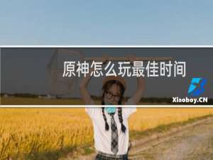 原神怎么玩最佳时间