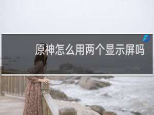 原神怎么用两个显示屏吗
