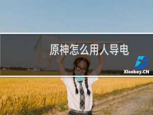 原神怎么用人导电