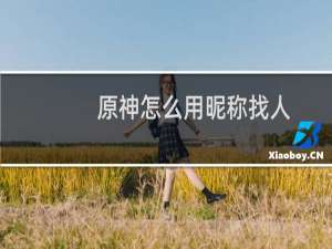 原神怎么用昵称找人