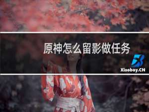 原神怎么留影做任务