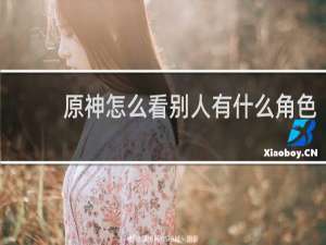 原神怎么看别人有什么角色
