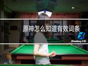 原神怎么知道有效词条