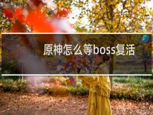 原神怎么等boss复活