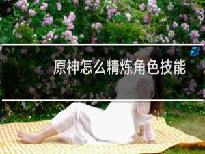 原神怎么精炼角色技能