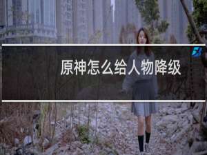 原神怎么给人物降级