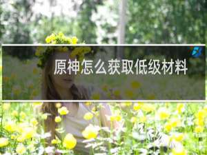 原神怎么获取低级材料