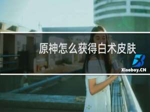 原神怎么获得白术皮肤