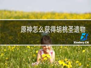 原神怎么获得胡桃圣遗物