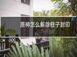 原神怎么解除柱子封印