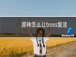 原神怎么让boss复活