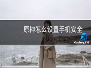 原神怎么设置手机安全