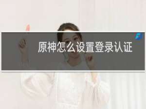 原神怎么设置登录认证