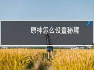 原神怎么设置秘境