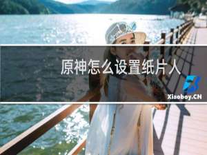 原神怎么设置纸片人
