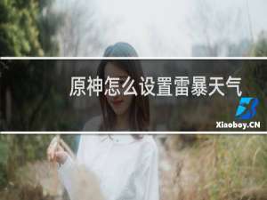 原神怎么设置雷暴天气