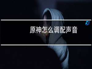 原神怎么调配声音