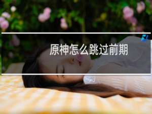 原神怎么跳过前期