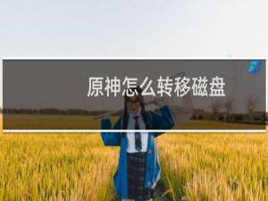 原神怎么转移磁盘