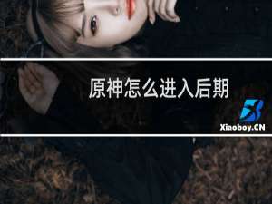 原神怎么进入后期