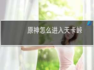 原神怎么进入天卡峠