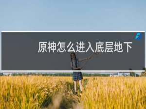 原神怎么进入底层地下