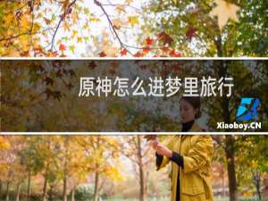 原神怎么进梦里旅行