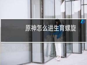 原神怎么进生育螺旋