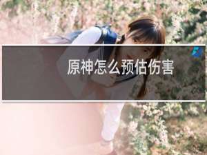 原神怎么预估伤害