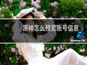 原神怎么预览账号信息