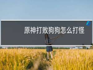 原神打败狗狗怎么打怪