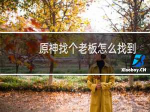 原神找个老板怎么找到