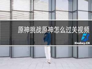 原神挑战原神怎么过关视频