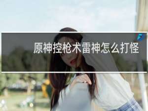 原神控枪术雷神怎么打怪