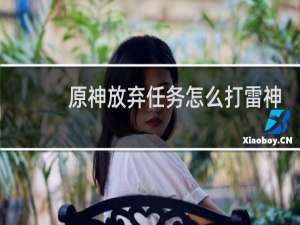 原神放弃任务怎么打雷神