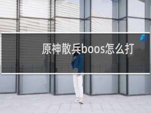 原神散兵boos怎么打