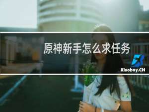 原神新手怎么求任务