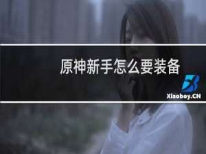 原神新手怎么要装备