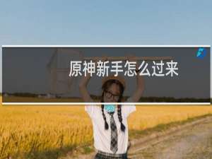 原神新手怎么过来