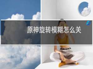 原神旋转模糊怎么关