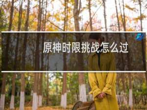 原神时限挑战怎么过