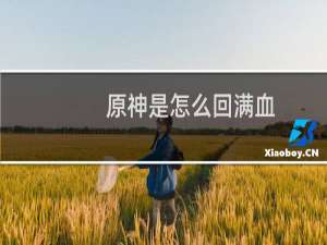 原神是怎么回满血
