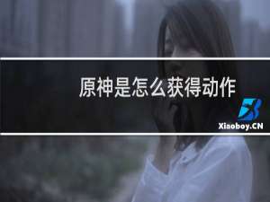 原神是怎么获得动作