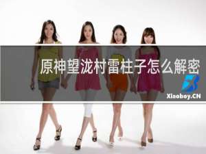 原神望泷村雷柱子怎么解密